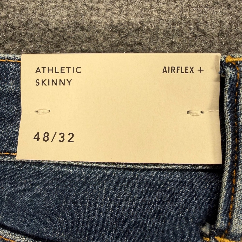 American Eagle Mens Airflex+ Athletic Skinny Jeans Storm Dark 48x32 NWT #4122 - Picture 5 of 12